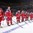 COLOGNE, GERMANY - MAY 5: Russia's Sergei Andronov #11 and teammates look on during the national anthem after a 2-1 shoot-out win over Sweden during preliminary round action at the 2017 IIHF Ice Hockey World Championship. (Photo by Andre Ringuette/HHOF-IIHF Images)

